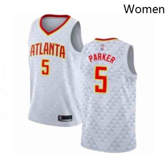 Womens Atlanta Hawks 5 Jabari Parker Swingman White Basketball Jersey Association Edition